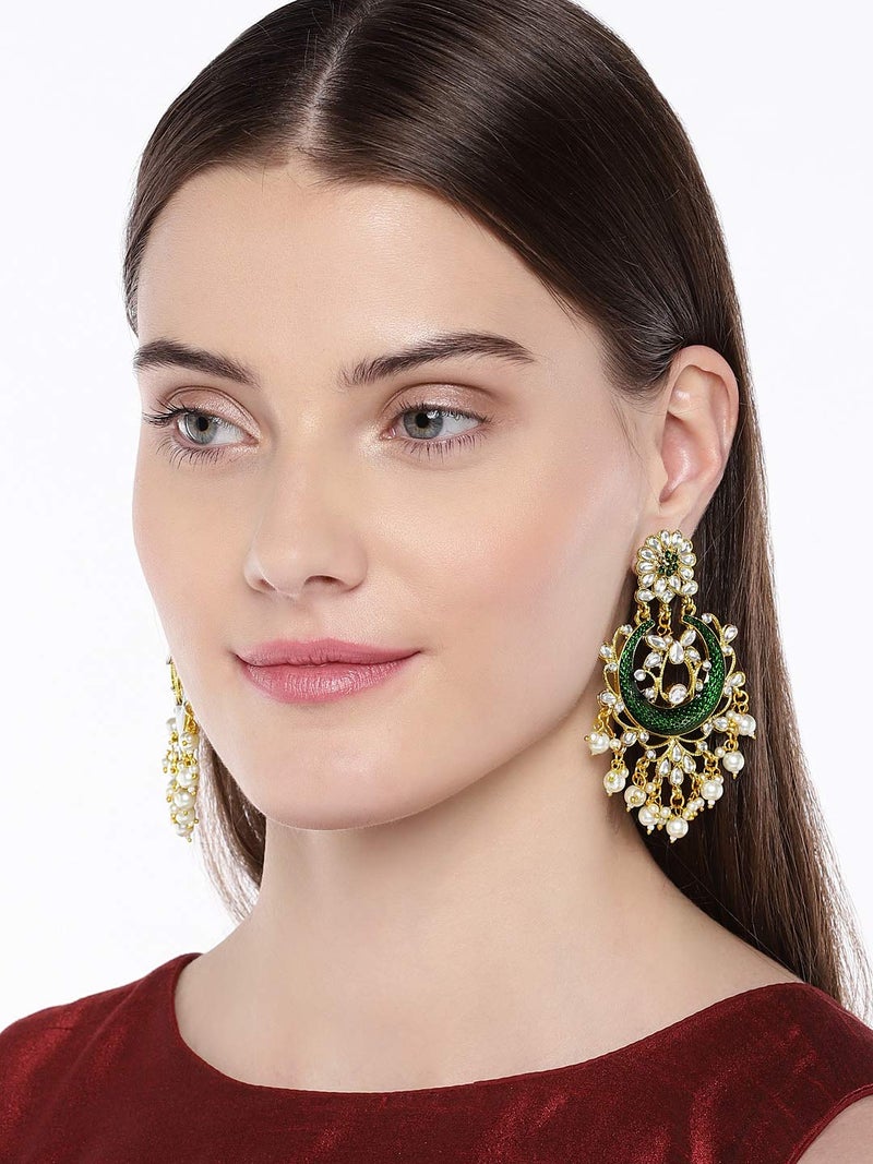 Aheli Indian Traditional Chandbali Dangle Earring Ethnic Festive Bollywood Wedding Jewelry Gift for Women - Image 2